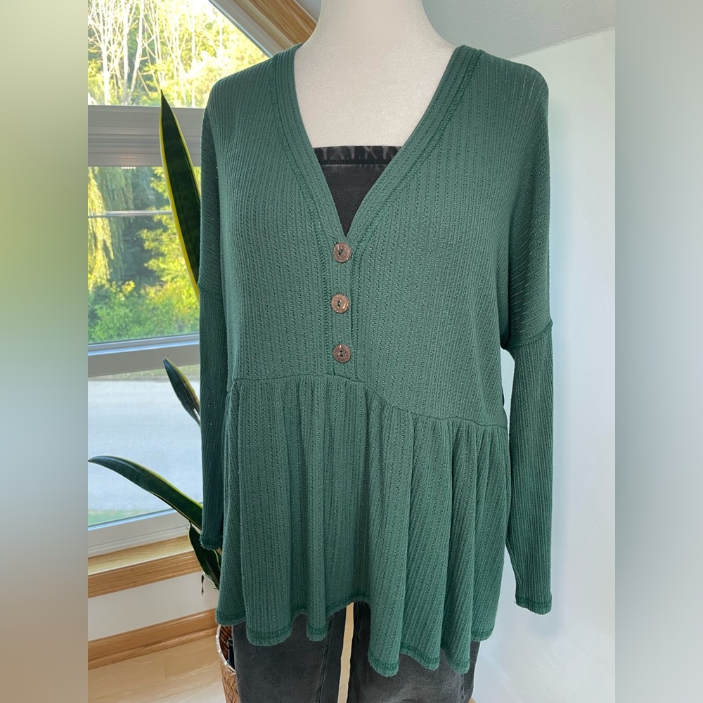 Altar’d State : Button-Front Knit Top - Picture 2 of 7